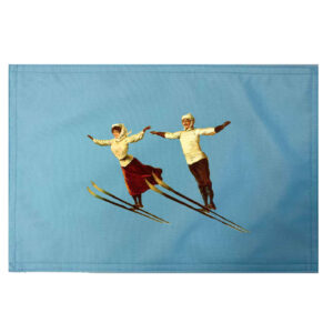 Ski Couple Placemats. Indoor/Outdoor. 12″ x 18″ (Set of 4)