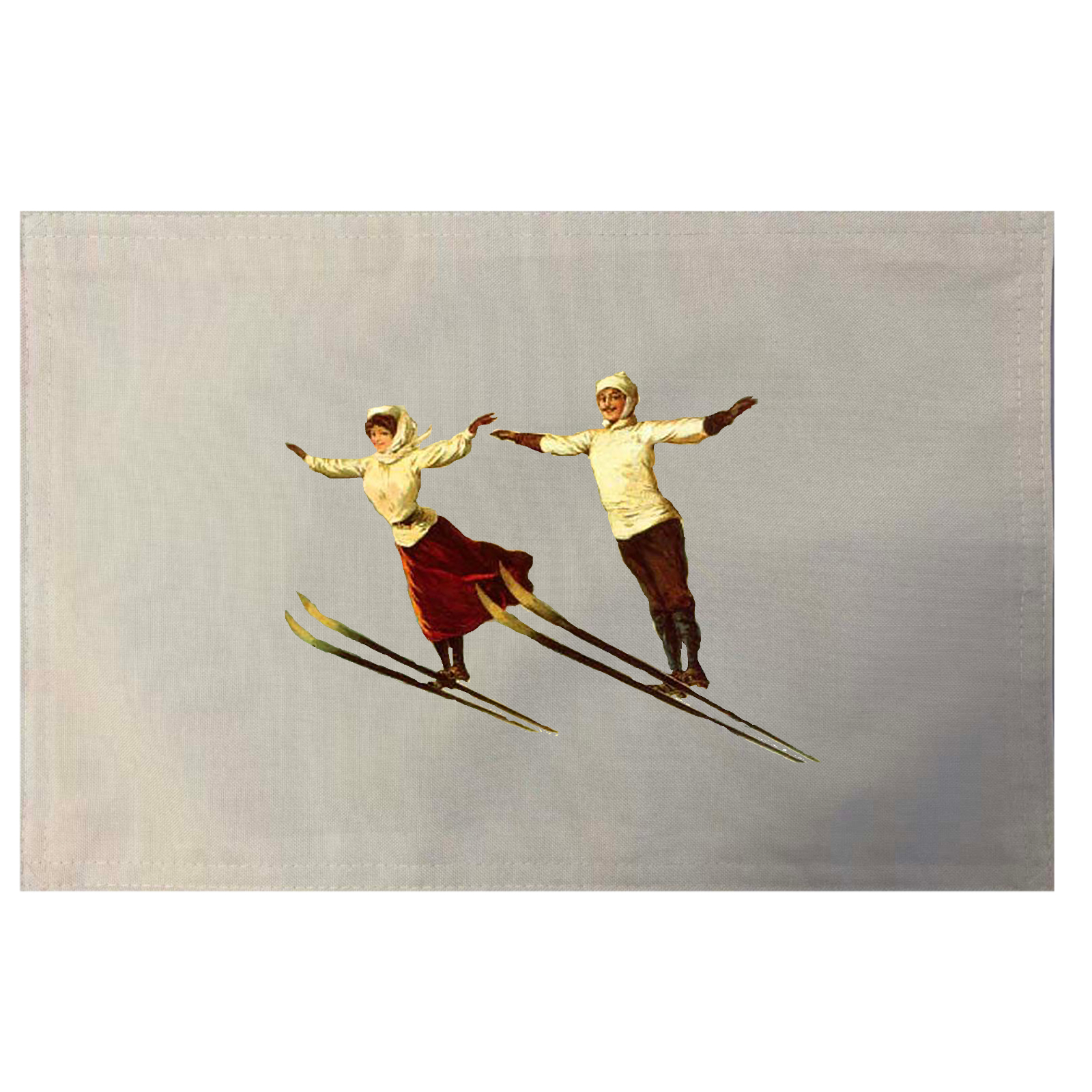 Ski Couple Placemats. Indoor/Outdoor. 12" x 18" (Set of 4) - Image 2