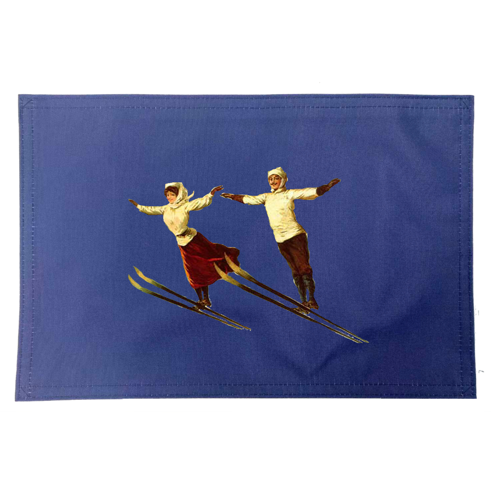 Ski Couple Placemats. Indoor/Outdoor. 12" x 18" (Set of 4) - Image 3