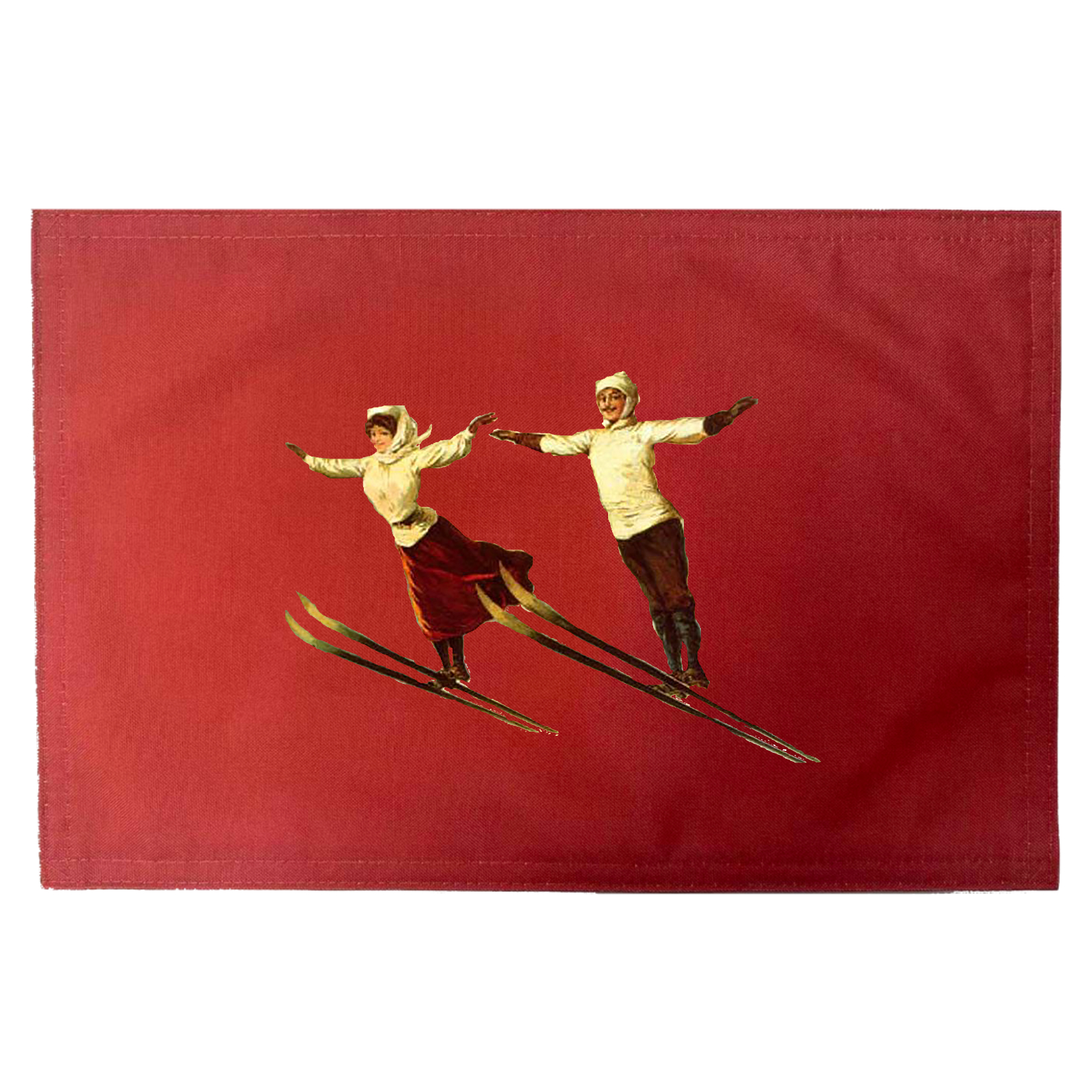 Ski Couple Placemats. Indoor/Outdoor. 12" x 18" (Set of 4) - Image 4
