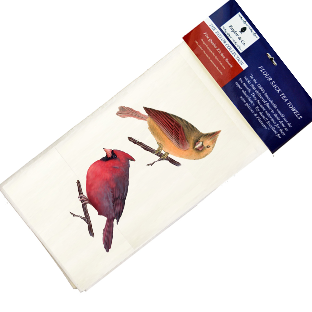 Cardinals Flour Sack Tea Towels. 100% Cotton (Pack of 6)