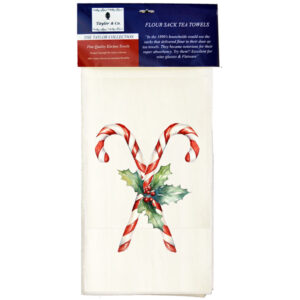 Candy Cane Flour Sack Tea Towels. (Pack of 6)