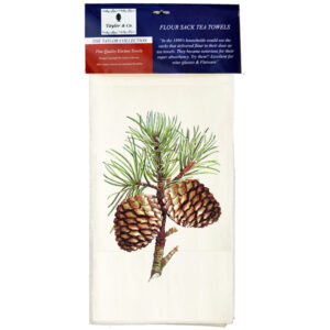 Pine Cone Flour Sack Tea Towels. (Pack of 6)