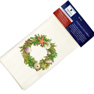 Shell Wreath Flour Sack Tea Towels. (Pack of 6)