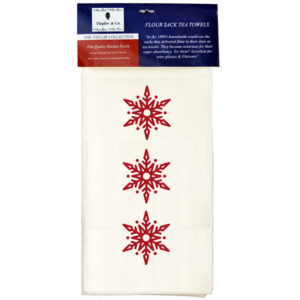 Snow Flake Flour Sack Tea Towels. (Pack of 6)