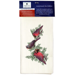 Winter Cardinals Flour Sack Tea Towels. (Pack of 6)