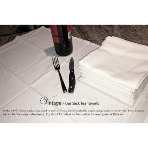 Moose Flour Sack Tea Towels. 100% Cotton (Pack of 6)