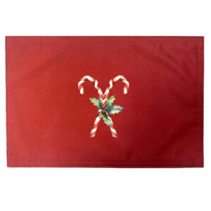 Candy Cane Placemats. Indoor/Outdoor. 12″ x 18″ (Set of 4)