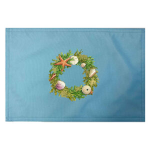 Shell Wreath Placemats. Indoor/Outdoor. 12″ x 18″ (Set of 4)