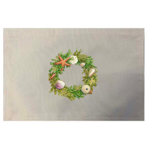 Shell Wreath Placemats. Indoor/Outdoor. 12″ x 18″ (Set of 4)