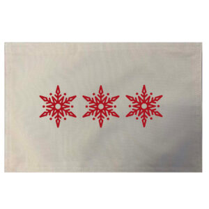 Snow Flake Placemats. Indoor/Outdoor. 12″ x 18″ (Set of 4)