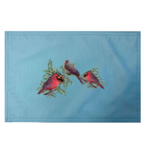 Winter Cardinals Placemats. Indoor/Outdoor. 12″ x 18″ (Set of 4)