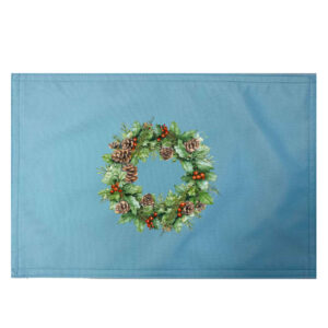 Pine Cone Wreath Placemats. Indoor/Outdoor. 12″ x 18″ (Set of 4)
