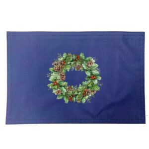 Pine Cone Wreath Placemats. Indoor/Outdoor. 12″ x 18″ (Set of 4)