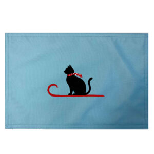 Sleigh Cat Placemats. Indoor/Outdoor. 12″ x 18″ (Set of 4)