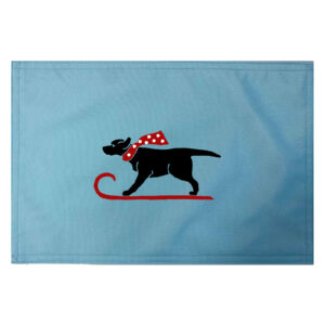 Sleigh Dog Placemats. Indoor/Outdoor. 12″ x 18″ (Set of 4)