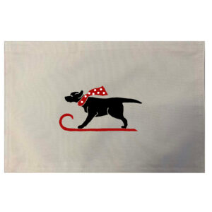 Sleigh Dog Placemats. Indoor/Outdoor. 12″ x 18″ (Set of 4)