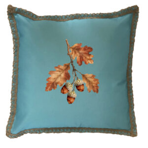 Acorn Burlap Lace Trim Linen Weave Pillows Trim. 18″ x 18″