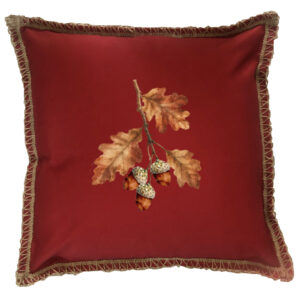 Acorn Burlap Lace Trim Linen Weave Pillows Trim. 18″ x 18″