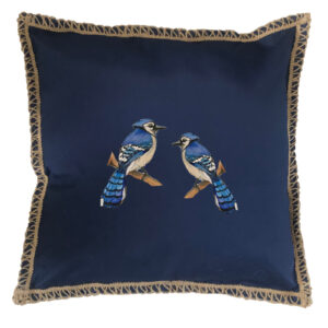 Blue Jay Burlap Lace Trim Linen Weave Pillows Trim. 18″ x 18″
