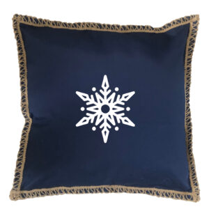 Snow Flake Burlap Lace Trim Linen Weave Pillows Trim. 18″ x 18″