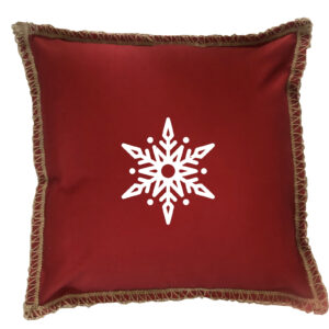 Snow Flake Burlap Lace Trim Linen Weave Pillows Trim. 18″ x 18″